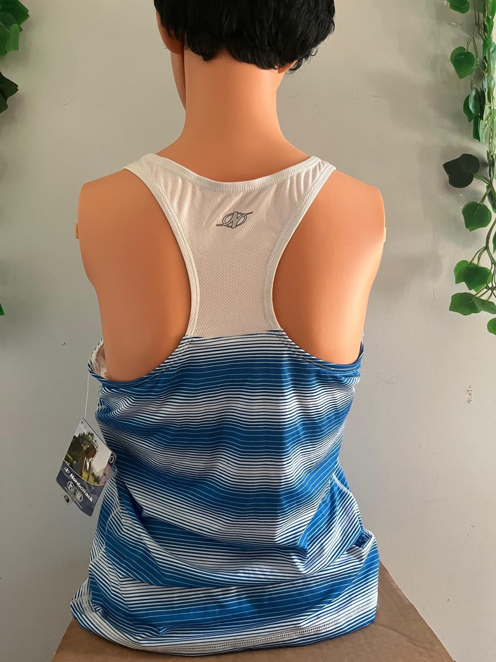 Racerback Swim Cover-Up Tank in Blue Stripe